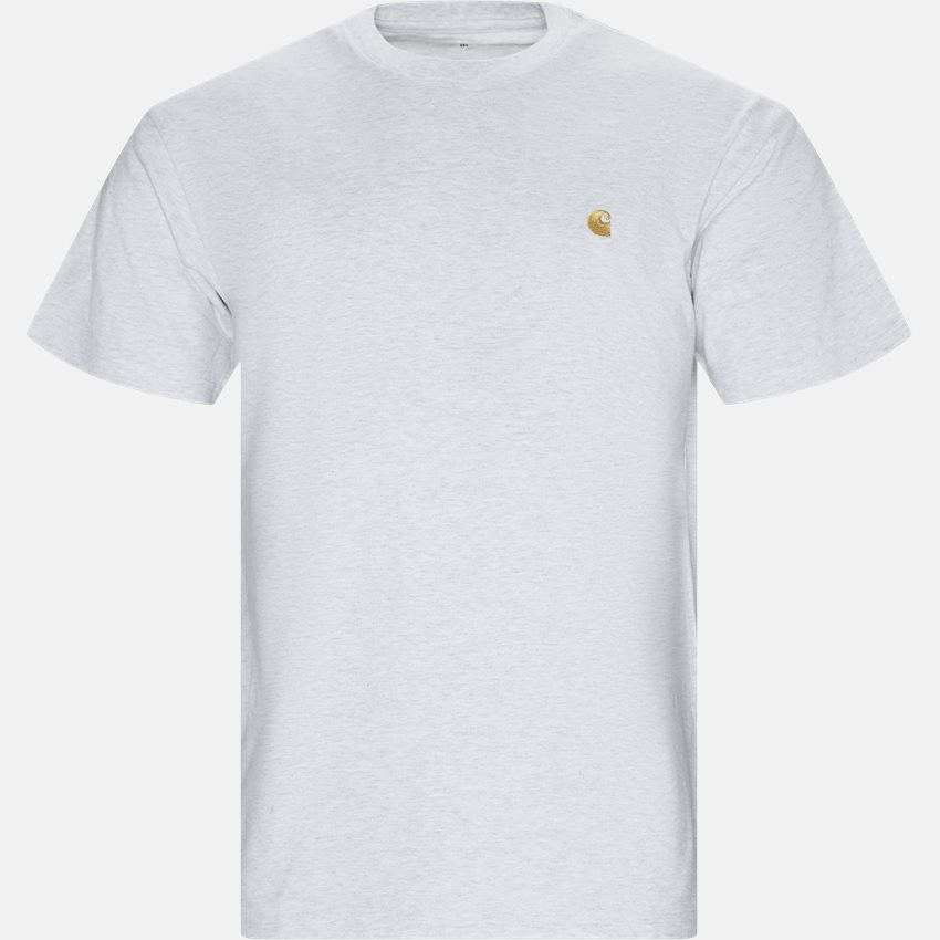 Carhartt WIP T-shirts S/S CHASE I026391 ASH HEATHER/GOLD